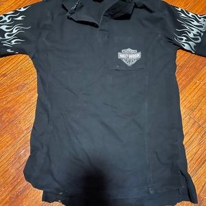 Harley Davidson black polo sz S